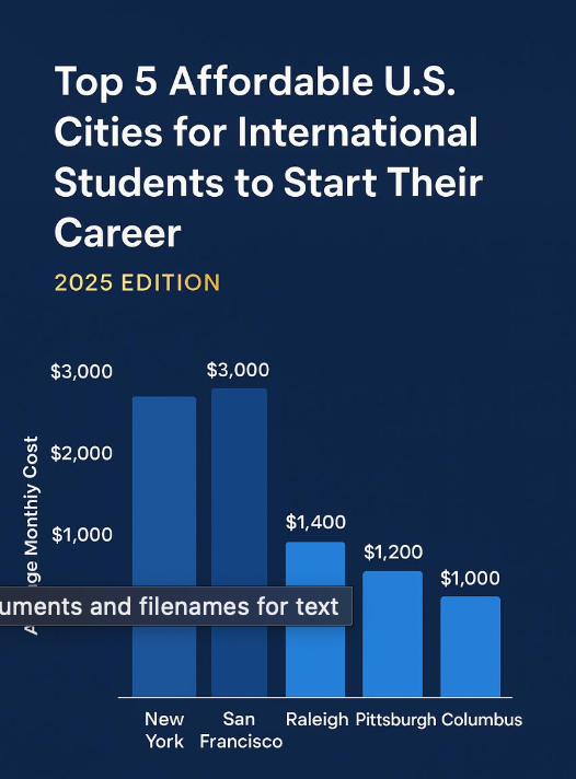 Top 5 Affordable U.S. Cities for International Students to Start Their Career (2025 Edition)
